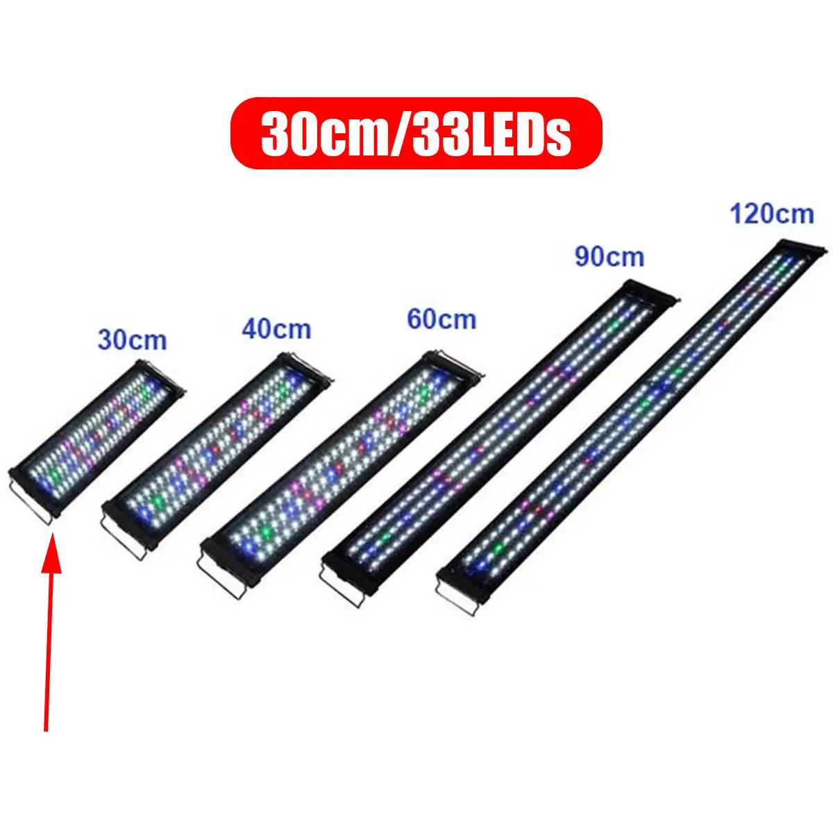 Aquarium Marine Color - マルチカラーLED水族館ライト,30〜40cmのスーパースリムフィッシュタンクによる植物成長,水中ライト,EUプラグ