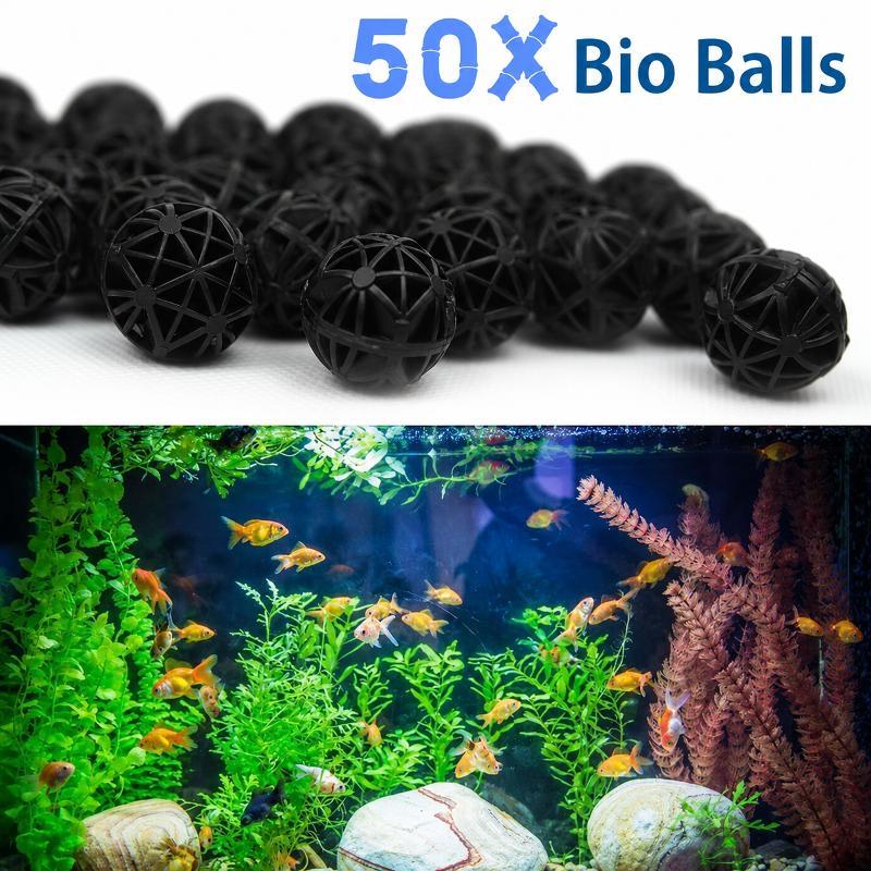 Marine Aquarium & Regional Centre Reviews - 50個入り 16mm アクアリウム用バイオフィルターボール 魚タンク・池用ろ過材 生化学的水質浄化フィルター マリンアクセサリーセット