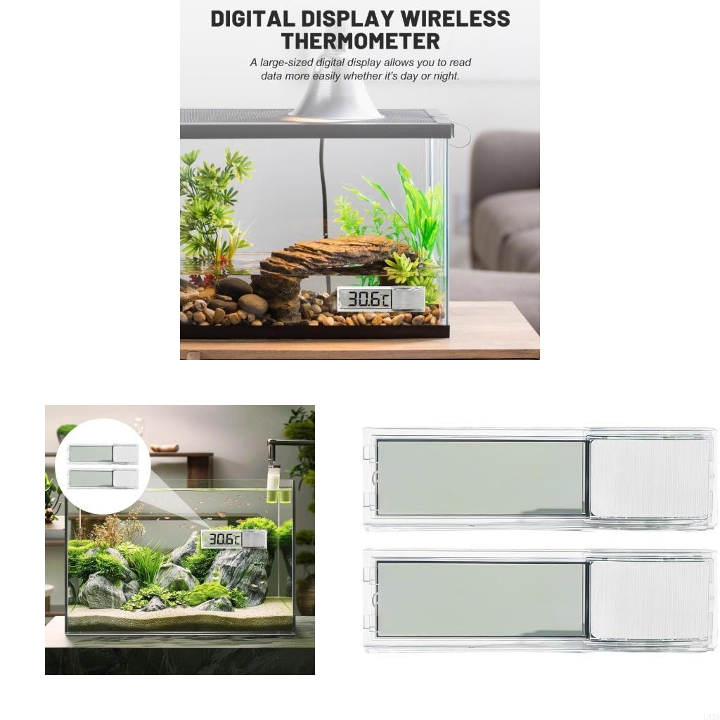 Marine Aquarium Temperature - L43A 2 個水槽温度計 LCD 表示画面正確な温度モニターゲージ