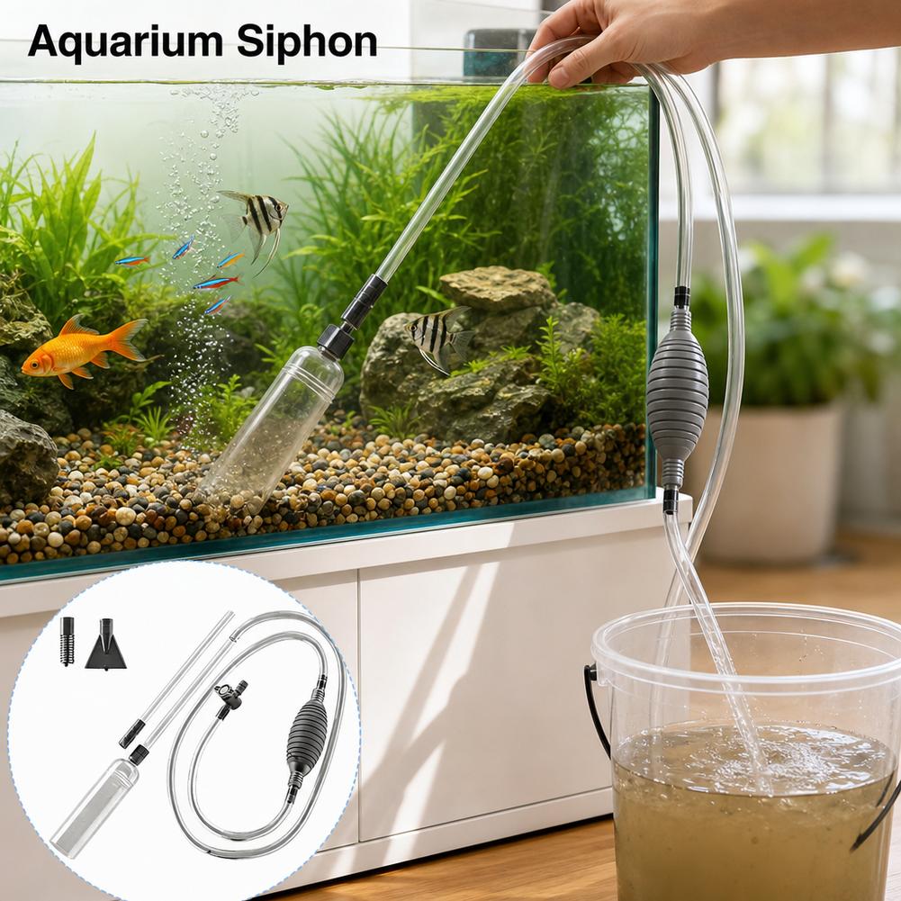 Aquarium Marine Sand - 手動式水槽サイフォン魚タンク水交換キット砂利クリーナー砂洗浄ポンプ魚糞吸引パイプメンテナンスツール