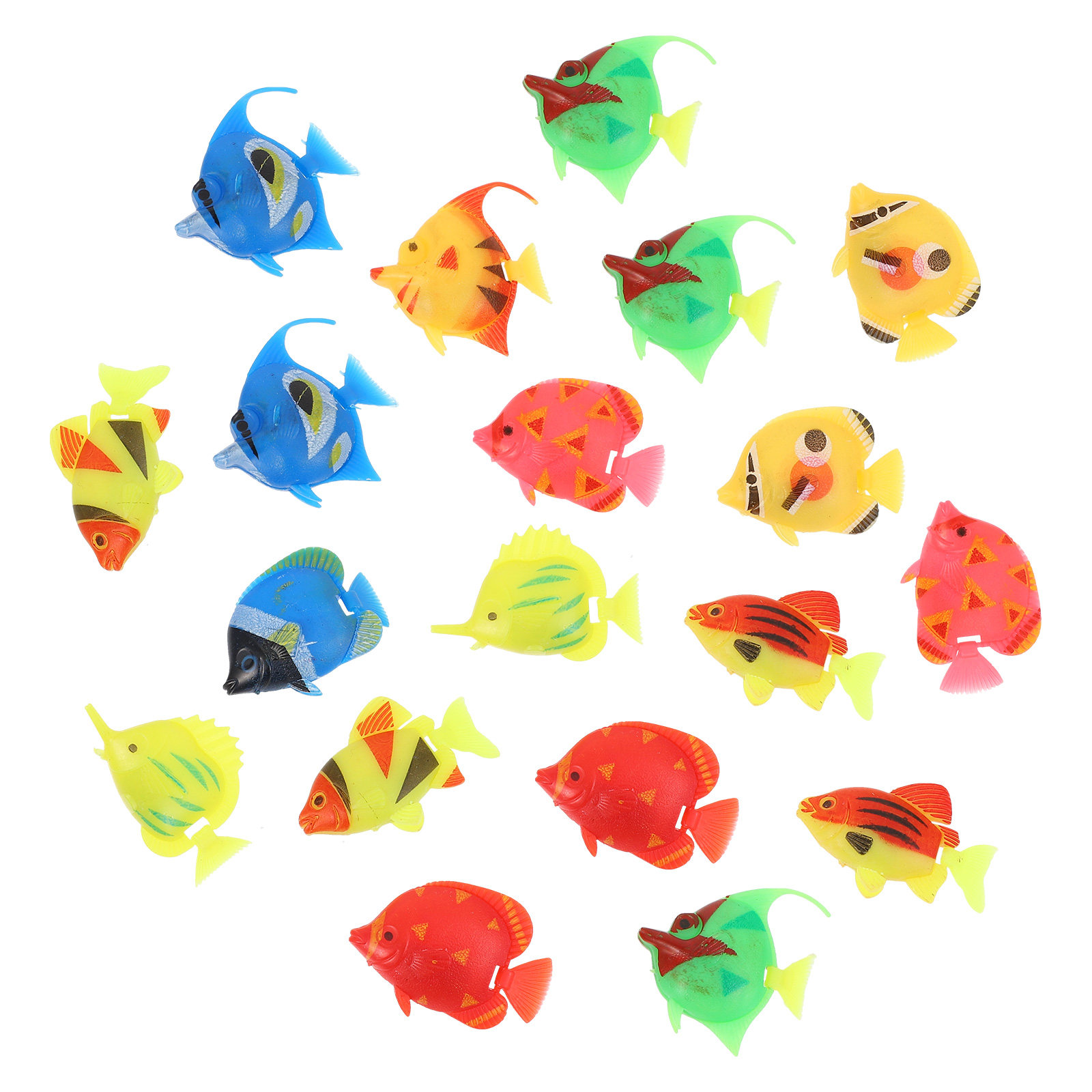 Aquarium Marine Color - 20個入り 人工熱帯魚 プラスチック製 浮遊型 水槽装飾 魚タンク装飾