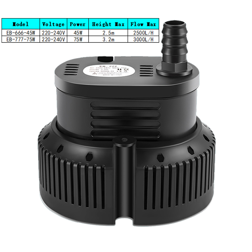 Marine Aquarium Temperature - 水中水族館ポンプ,45/75W,2500-3000l/h,AC220-240V,水槽,温度制御付き