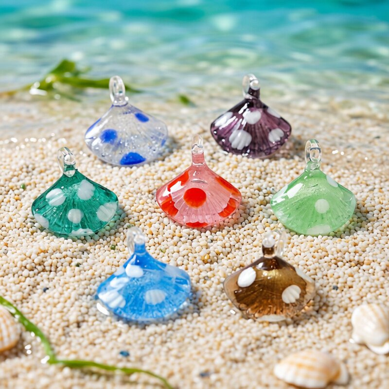 Marine Aquarium & Regional Centre Reviews - カラフルなミニ貝殻チャームガラスペンダントかわいい海洋生物の装飾品 DIY ジュエリー作成アクセサリー水族館の装飾用品