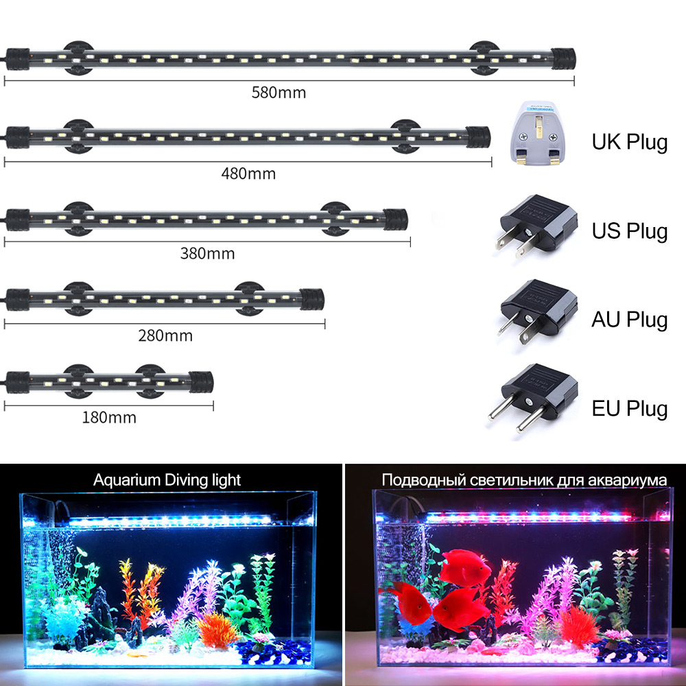 Aquarium Marine Lights - 90-260V 水族館ライト LED 防水水槽クリップライト水中装飾照明水中ランプ植物成長ランプ 18-58 センチメートル