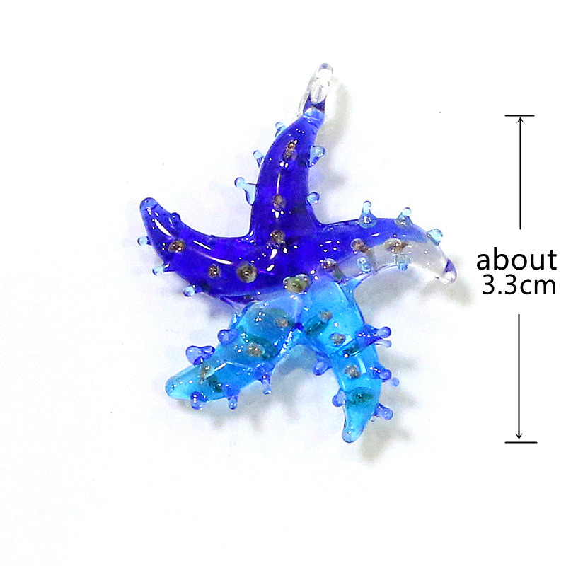 ミニガラスヒトデペンダント カラフル可愛い 手工芸製作 DI - Aquarium Marine Color のレビューと価格