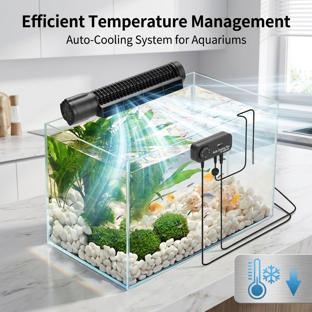 3w/4w 水族館冷却ファン自動温度制御水槽冷却ファン調整可 - Marine Aquarium Temperature のレビューと価格