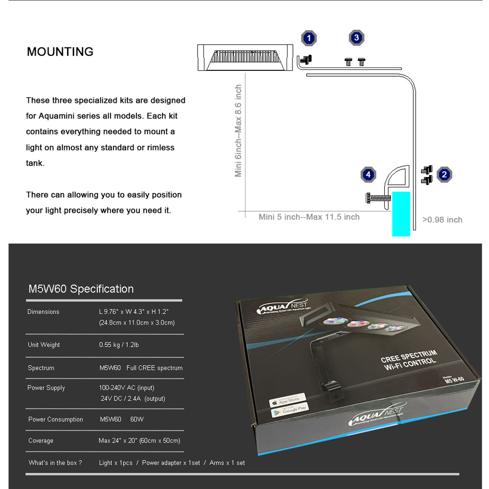 AQUANEST LED 水族館ライト T30/40/60  - Marine Aquarium Temperature のレビューと価格