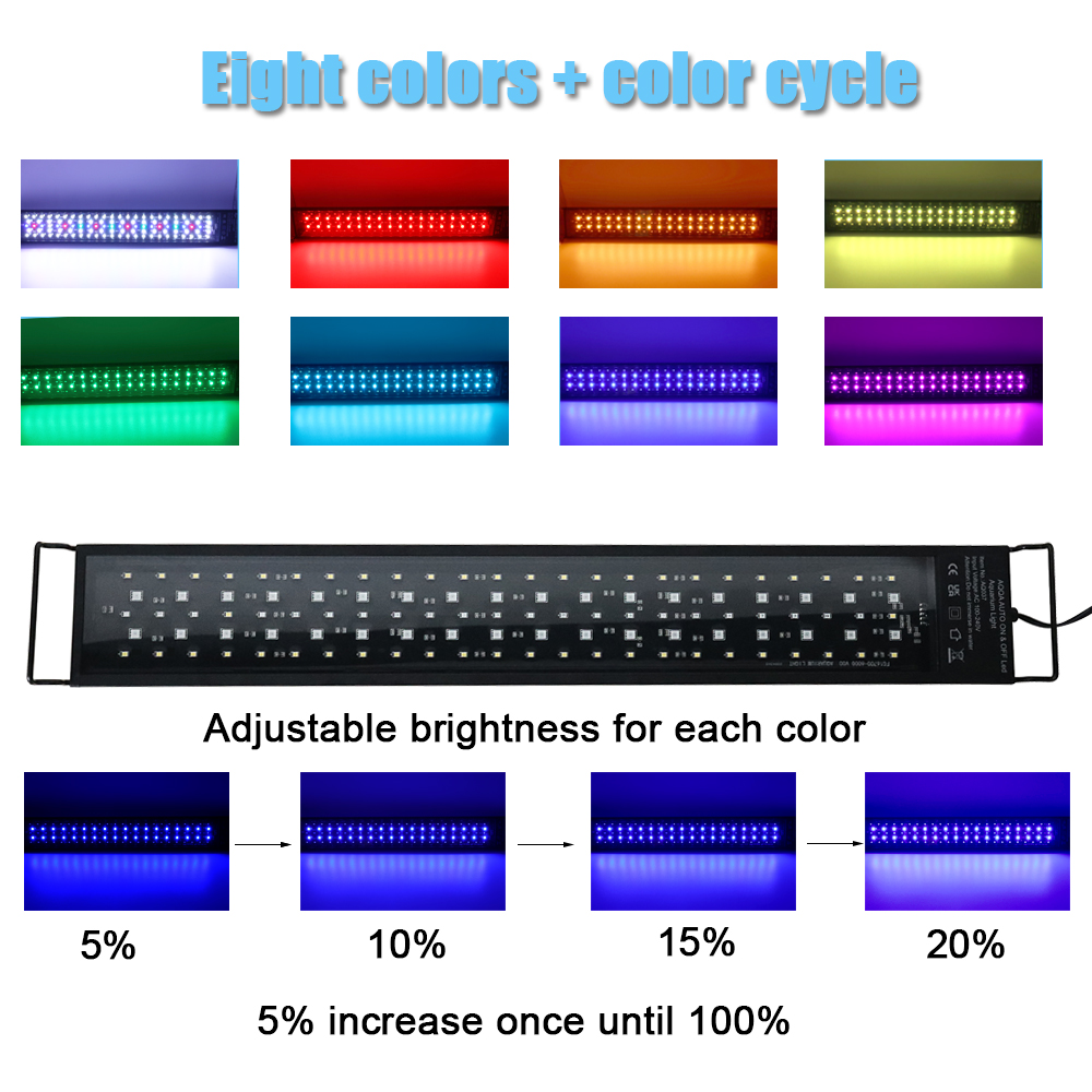 30-60cm水槽用24時間フルスペクトルLEDライト、水槽 - Aquarium Marine Lights のレビューと価格
