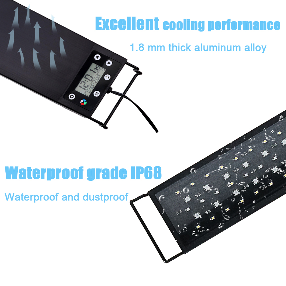30-60cm水槽用24時間フルスペクトルLEDライト、水槽 - Aquarium Marine Lights のレビューと価格